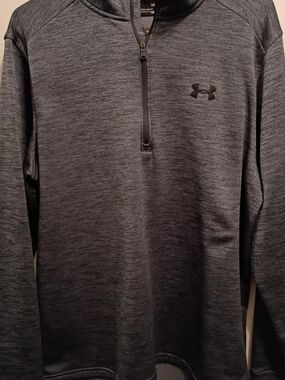 LG Gray Heathered Pullover with Yellow Accent